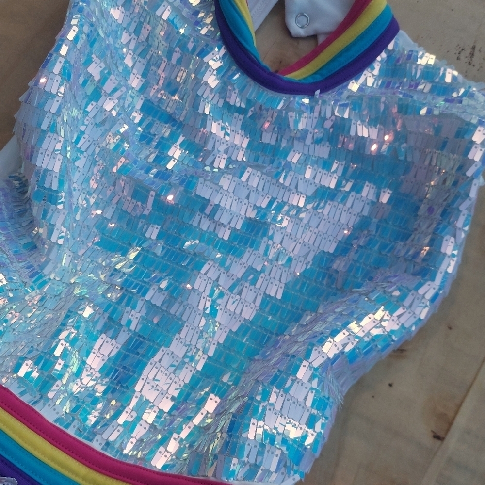 Sparkling Rainbow Kids Tutu Dress SZ LC 8-10 Adorable Fairy Princess ( Bag C) - Picture 3 of 5
